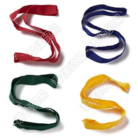Ahademaker 40pcs 4 couleurs polyester rubans de cou de médaille, insigne porte lanière, avec anneaux brisés en fer