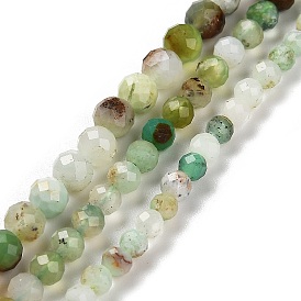 Natural Serpentine Beads Strands, Round, Faceted