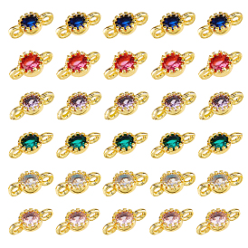 36 шт. 6 цвета латунь кубический цирконий плоские круглые подвески-подвески, золотые