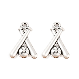 Сплавочные подвески тибетского стиля, спортивные амулеты, без кадмия и без свинца, бейсбол, 19x13.5x5 мм, Отверстие : 1.5 мм , около 590 шт / 1000 г