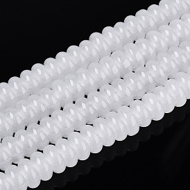 Стеклянные бусины, имитация нефрита , рондель