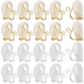 20 шт. 2 цвета детали клипс из латуни, с петлями, без свинца и без кадмия, 20Силиконовый зажим на подушечках сережек