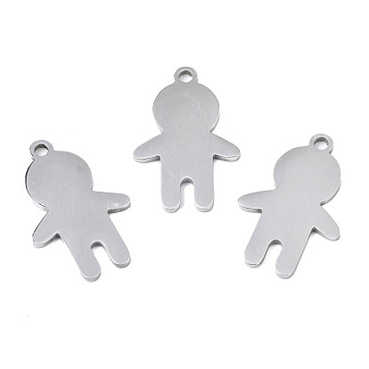 201 Stainless Steel Pendants, Laser Cut, Boy Silhouette Charm