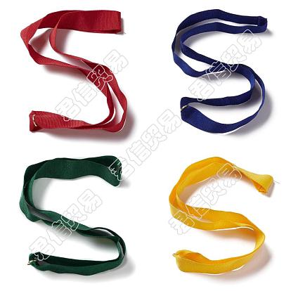 Ahademaker 40pcs 4 couleurs polyester rubans de cou de médaille, insigne porte lanière, avec anneaux brisés en fer
