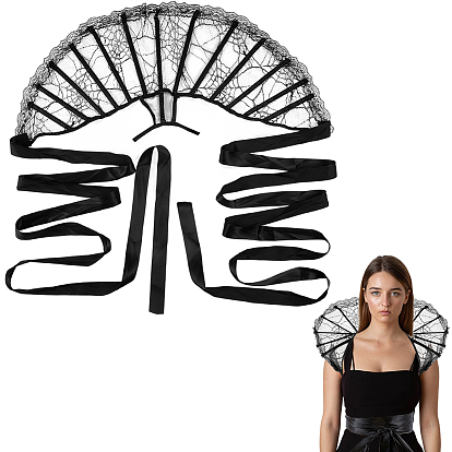 Кружевной воротник-накидка, со скелетом