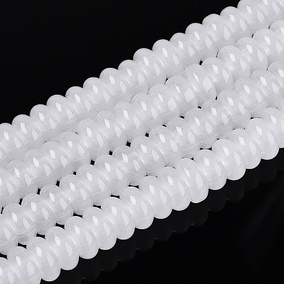 Стеклянные бусины, имитация нефрита , рондель