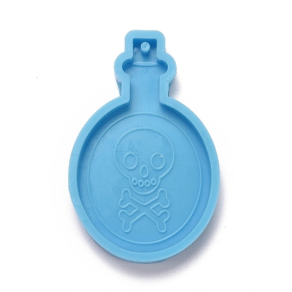 Bottle with Skull & Bone Pendant Silicone Molds, Resin Casting Molds, for UV Resin & Epoxy Resin Jewelry Making