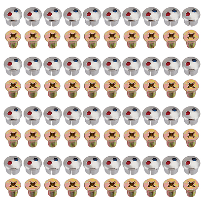 80 шт. 2 стили пластиковая ручка для крана с горячей и холодной водой знак и железные винты, красно-синяя этикетка декоративная крышка