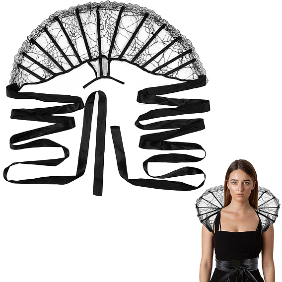 Кружевной воротник-накидка, со скелетом