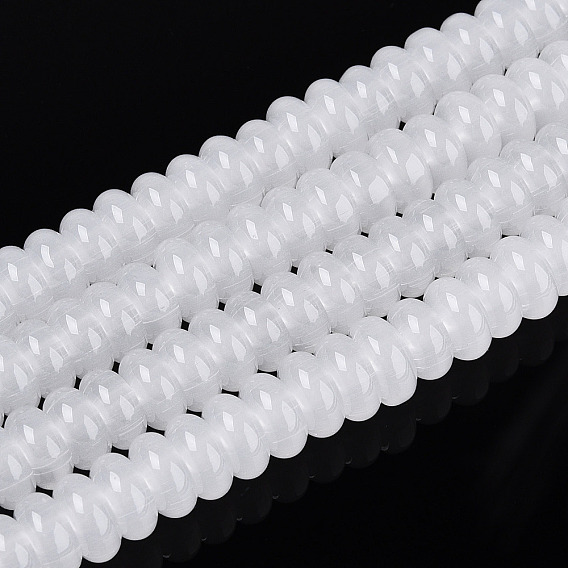 Стеклянные бусины, имитация нефрита , рондель