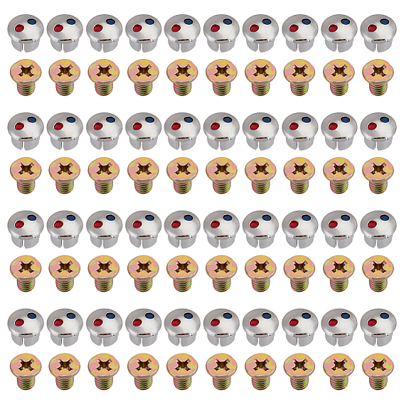 80 шт. 2 стили пластиковая ручка для крана с горячей и холодной водой знак и железные винты, красно-синяя этикетка декоративная крышка