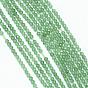 Brins vert aventurine de perles naturelles, teint, facette, ronde