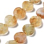 Natural Citrine Beads Strands, Faceted Love Heart, with Seed Beads