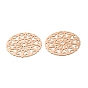Long-Lasting Plated Brass Filigree Joiners, Etched Metal Embellishments, Flat Round with Flower