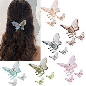 Transparent Butterfly Hair Clip for Updo, Ponytail and Braids - Stylish Hair Accessory Set