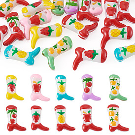 20Pcs 10 Styles Boot Baking Paint Glass Enamel Beads