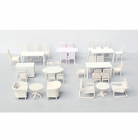 Plastic Miniature Ornaments, Micro Landscape Home Dollhouse Accessories, Tables and Chairs