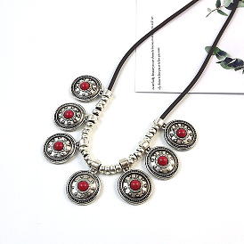 Ожерелья из сплава в этническом стиле с подвеской, античное серебро