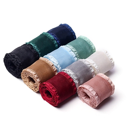 10 Yards Polyester Ruffled Ribbons, for Clothing Ornament