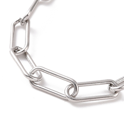 304 Stainless Steel Paperclip Chain Bracelet for Men Women