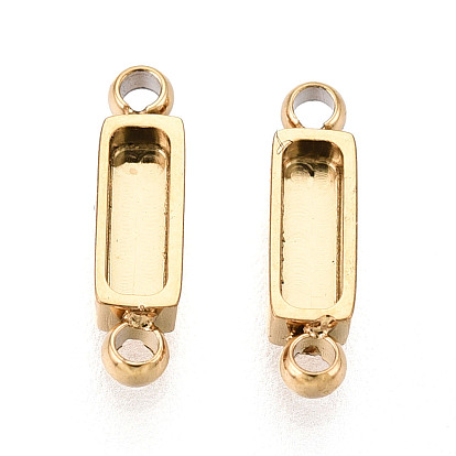 304 оправы для кабошонов из нержавеющей стали, прямоугольные, ионное покрытие (ip)