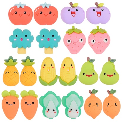 20Pcs 10 Style Opaque Resin Cabochons, Mixed Shapes