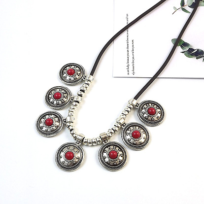 Ожерелья из сплава в этническом стиле с подвеской, античное серебро