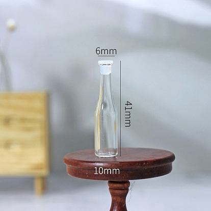 Glass Bottle Miniature Ornaments, Micro Landscape Garden Dollhouse Accessories, Pretending Prop Decorations, with Bottle Cap