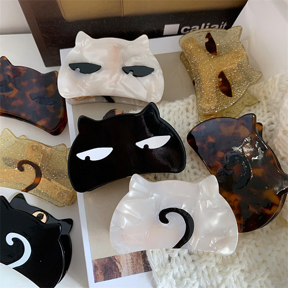 Заколки для волос из ацетата кошачьих когтей, для девочек детей