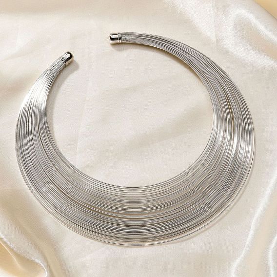 Крутые хип-хоп ожерелья-чокеры из многослойной железной проволоки для женщин