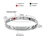 SHEGRACE Stainless Steel Panther Chain Watch Band Bracelets, with Crystal Rhinestone and Watch Band Clasps