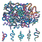 6 наборы подвесок из сплава радужного цвета, без кадмия, без никеля и без свинца, змея