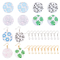 DIY Cellulose Acetate(Resin) Earring Making Kits, Including Flat Round  Pendants, Brass Earring Hooks