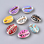Natural Cowrie Shell Beads, with Enamel Polka Dot Pattern, No Hole/Undrilled