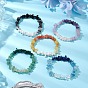 5Pcs Natural Mixed Gemstone Chips Beaded Stretch Bracelet Sets for Women