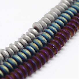 Non-magnetic Synthetic Hematite Beads Strands, Heishi Beads, Disc/Flat Round, Matte