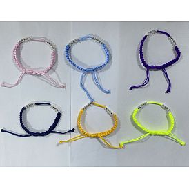 6 piezas 6 colores cordones de nailon y cuentas de latón cuentas de golf contador de puntuación de golpes pulseras ajustables