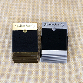 Cartes d'affichage de boucles d'oreilles en PVC avec velours noir, rectangle