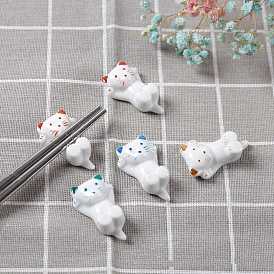 Resto de palillos de cerámica, soporte para cuchara de cena, soporte para tenedor y cuchillo, gato