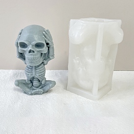 Halloween Theme DIY Candle Silicone Molds, Resin Casting Molds, For UV Resin, Epoxy Resin Jewelry Making, Skull