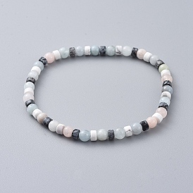 Perles de pierres précieuses naturelles s'étendent bracelets