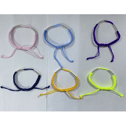 6 piezas 6 colores cordones de nailon y cuentas de latón cuentas de golf contador de puntuación de golpes pulseras ajustables