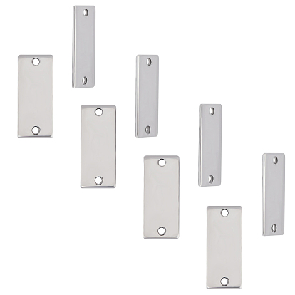 304 Stainless Steel Links, Stamping Blank Tag, Rectangle