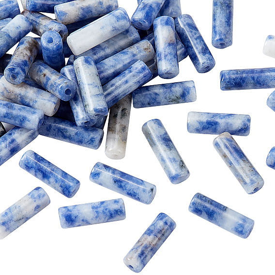 2 нити натуральные голубые пятна яшмы бусины нити, трубка