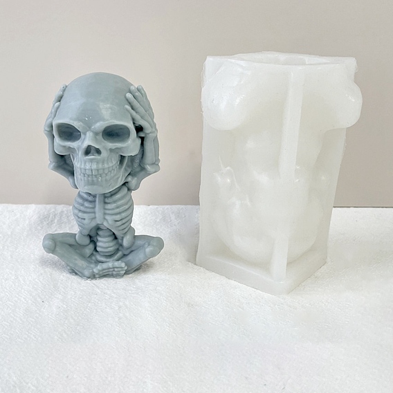 Halloween Theme DIY Candle Silicone Molds, Resin Casting Molds, For UV Resin, Epoxy Resin Jewelry Making, Skull