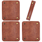 4 Lot de housses de poignées de valise en cuir PU, protecteur de poignée, avec bouton pression en alliage, rectangle, pour valise, sac à main, Or antique