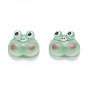 Translucent Resin Decoden Cabochons, Printed, Frog