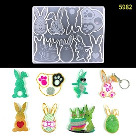 Easter Bunny Silicone Pendant Molds, Resin Casting Molds, For UV Resin, Epoxy Resin Jewelry Making