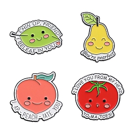 Cute Fruit Theme Enamel Pins, Alloy Brooches for Backpack Clothes