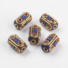 Handmade Indonesia Beads, with Brass Findings, Nickel Free, Raw(Unplated), Cuboid